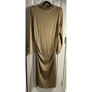 NWT! H&M Satin Dress Fitted Long Sleeves Gold Size‎ L